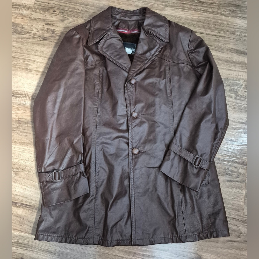 Vintage Sears Leather Jacket Mens Size 44
